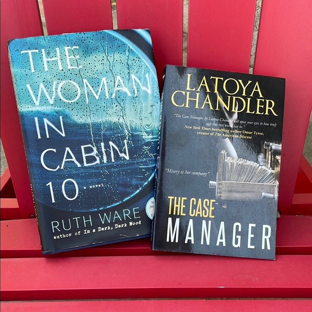 Lot of 2 Fiction Novel Books The Woman in Cabin 10 and The Case Manager